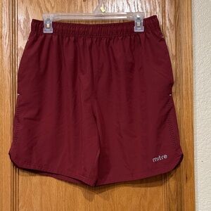 Mitre Athletic Shorts - Burgundy - Size Medium
